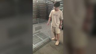 Gabbia di stoccaggio pieghevole in rete metallica resistente per magazzini