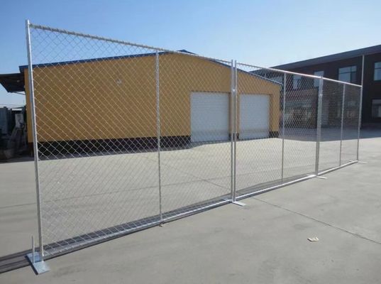Galvanized Chain Link Temporary Fencing Panel , Temporary Security Fence USA Standard