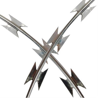 Corrosion Proof Razor Barbed Wire Coil Barbed Concertina Wire CBT-60 High Security Galvanized Barrier