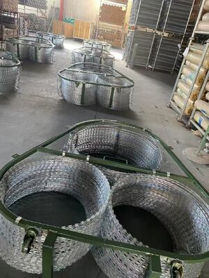 Hot Dip Galvanized BTO-22 Razor Barbed Wire with High Tensile Strength for Secure Perimeter Fencing