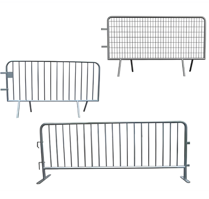 Heavy Duty Crowd Control Barrier Galvanized Steel Safety Barricade Fence 1.1m Height 2m Length