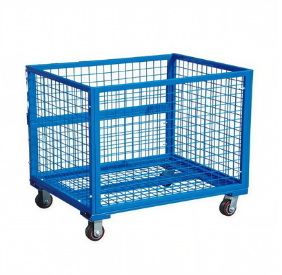 Wire Mesh Storage Cage 5.0mm Grid Size 5.8mm Wire Gauge Stack Up Fold Down 1200x800x1000mm