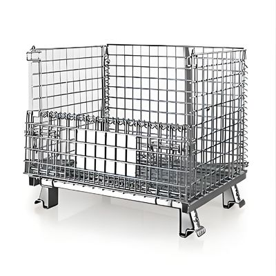 1000x1200mm Metal Steel Storage Saldato Wire Mesh Pallet Cage Contenitore di gabbia pieghevole