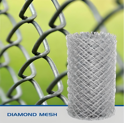 Hot Dipped Galvanized 50x50mm Diamond Chain Link Fence Roll for Agricultural Use