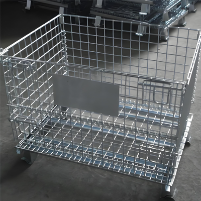 Heavy Duty Collapsible Wire Mesh Storage Cages With Hot Dipped Galvanized Surface