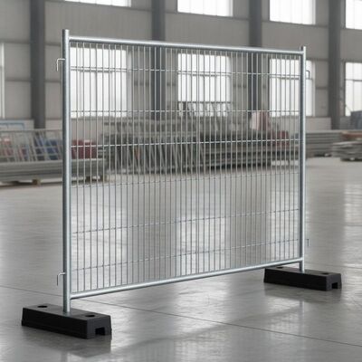 Galvanizzato Heras stile 2x3.5M metallo temporaneo pannello di recinzione con piastra di gomma base 32mm tubo di telaio