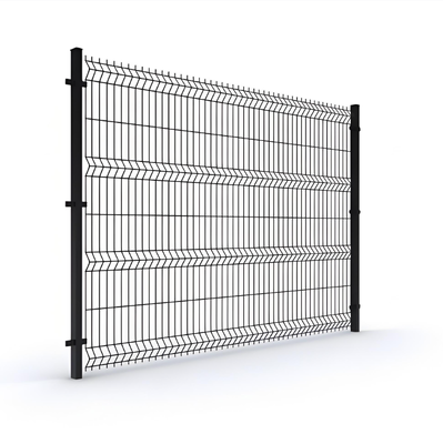 Decorative RAL6005 PVC Coated 6FT High V Mesh Security Fence Panel 50x200mm Hole 3D Curved Garden Perimeter System