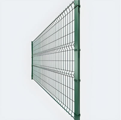Easily Assembled Galvanized PVC Coated 3D Triangle Bend V Mesh Security Fence Panel 1.5M Height 50x200mm Hole System