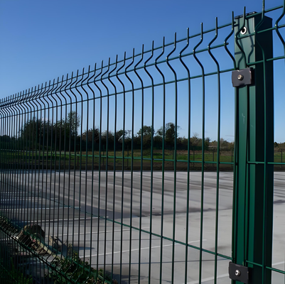 3D Bending Galvanized PVC Coated 1.5M Height Triangle Bend V Mesh Security Fence Panel 50x200mm Hole Industrial System